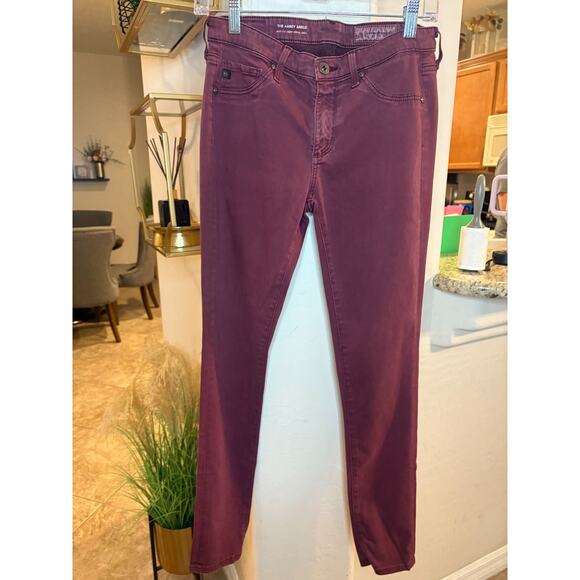 AG Adriano Goldschmied Women's Maroon the Abbey Ankle Jeans Size 26 MSRP$170 - Picture 3 of 7